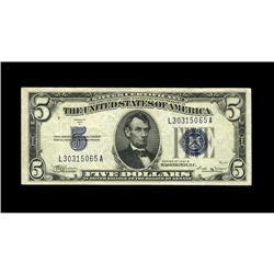 Fr. 1652 $5 1934B Silver Certificate. Very Fine+.Fabled 