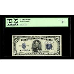 Fr. 1652* $5 1934B Silver Certificate. PCGS Choice Abou 