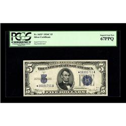 Fr. 1653* $5 1934C Silver Certificate. PCGS Superb Gem 