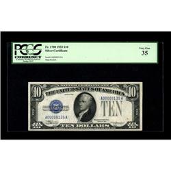 Fr. 1700 $10 1933 Silver Certificate. PCGS Very Fine 35 