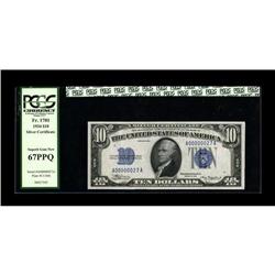 Fr. 1701 $10 1934 Silver Certificate. PCGS Superb Gem N 