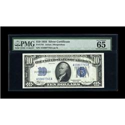 Fr. 1701 $10 1934 Silver Certificate. PMG Gem Uncircula 