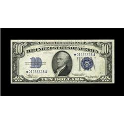 Fr. 1702* $10 1934A Silver Certificate. About Uncircula 