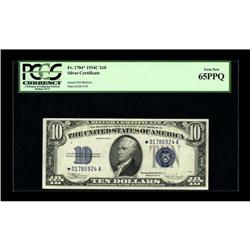 Fr. 1704* $10 1934C Silver Certificate. PCGS Gem New 65 