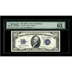 Fr. 1704* $10 1934C Silver Certificate. PMG Choice Unci 