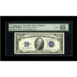 Fr. 1705 $10 1934D Wide Silver Certificate. PMG Gem Unc 