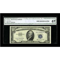 Fr. 1708 $10 1953B Silver Certificate. CGA Gem Uncircul 