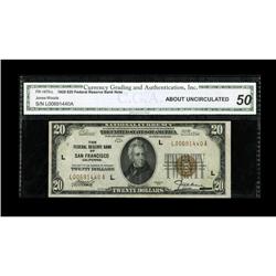 Fr. 1870-L $20 1929 Federal Reserve Bank Note. CGA Abou 