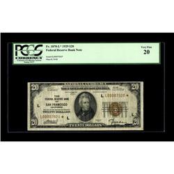 Fr. 1870-L* $20 1929 Federal Reserve Bank Note. PCGS Ve 