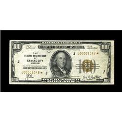 Fr. 1890-J* $100 1929 Federal Reserve Bank Note. Very F 