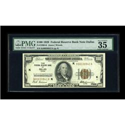 Fr. 1890-K $100 1929 Federal Reserve Bank Note. PMG Ver 