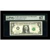 Image 1 : Fr. 1919-I $1 1993 Federal Reserve Note. PMG Superb 67 