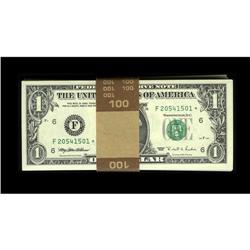 Fr. 1922-F* $1 1995 Federal Reserve Notes. 100 Examples 