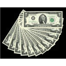 District Star Set Fr. 1935-A*-L* $2 1981 Federal Reserv 