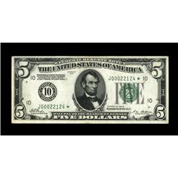 Fr. 1950-J* $5 1928 Federal Reserve Note. Very Fine-Ext 