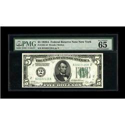 Fr. 1951-B $5 1928A Federal Reserve Note. PMG Gem 65 