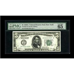 Fr. 1951-B $5 1928A Federal Reserve Note. PMG Gem 65 