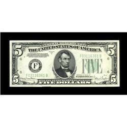 Fr. 1960-F $5 1934D Federal Reserve Note. Gem Crisp Unc 
