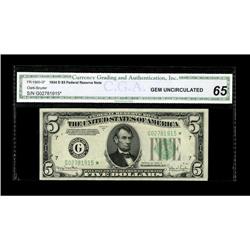 Fr. 1960-G* $5 1934D Federal Reserve Note. CGA Gem Unci 