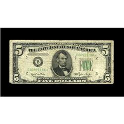 Fr. 1961-B* $5 1950 Wide II Federal Reserve Note. Very 