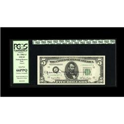 Courtesy Autograph Fr. 1961-J $5 1950 Wide II Federal R 