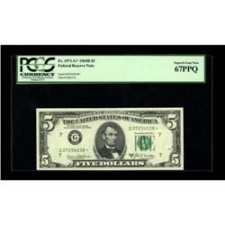 Fr. 1971-G* $5 1969B Federal Reserve Note. PCGS Superb 