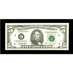 Fr. 1985-F $5 1995 Federal Reserve Note. Gem Crisp Unci 