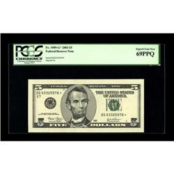 Fr. 1989-G* $5 2003 Federal Reserve Note. PCGS Superb G 