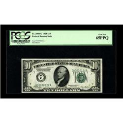 Fr. 2000-G $10 1928 Federal Reserve Note. PCGS Gem New 