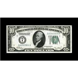 Fr. 2000-G $10 1928 Federal Reserve Note with low #2800 