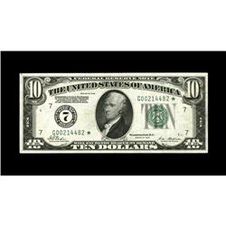 Fr. 2000-G* $10 1928 Federal Reserve Note. About Uncirc 