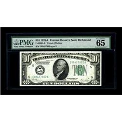 Fr. 2001-E $10 1928A Federal Reserve Note. PMG Gem Unci 