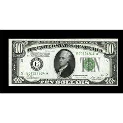 Fr. 2002-E* $10 1928B Federal Reserve Note. Choice Cris 