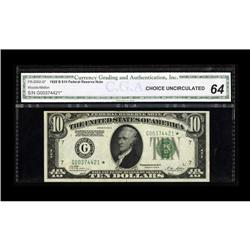 Fr. 2002-G* $10 1928B Federal Reserve Note. CGA Choice 