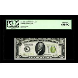 Fr. 2003-G $10 1928C LGS Federal Reserve Note. PCGS Cho 