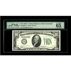 Fr. 2008-D* $10 1934C Federal Reserve Note. PMG Gem Unc 