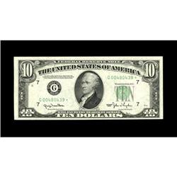 Fr. 2010-G* $10 1950 Wide Federal Reserve Note. Choice 