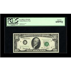 Fr. 2022-C $10 1974 Federal Reserve Note. PCGS Gem New 
