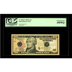Fr. 2038-L* $10 2003 Federal Reserve Note. PCGS Superb 