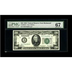 Fr. 2050-E $20 1928 Federal Reserve Note. PMG Superb Ge 