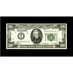 Fr. 2050-G* $20 1928 Federal Reserve Note. Choice Crisp 