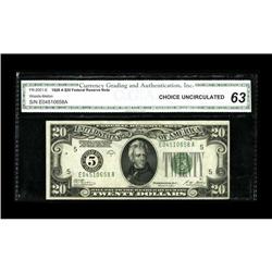 Fr. 2051-E $20 1928A Federal Reserve Note. CGA Choice U 