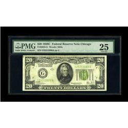 Fr. 2053-G $20 1928C Federal Reserve Note. PMG Very Fin 
