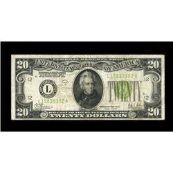 Fr. 2053-L $20 1928C Federal Reserve Note. Fine.This is 