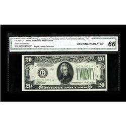 Fr. 2055-G* $20 1934A Mule Federal Reserve Note. CGA Ge 