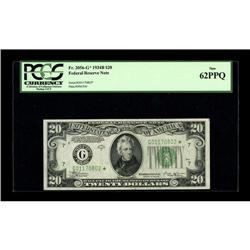 Fr. 2056-G* $20 1934B Federal Reserve Note. PCGS New 62 
