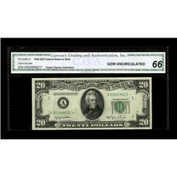 Fr. 2059-A* $20 1950 Federal Reserve Note. CGA Gem Unci 
