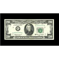 Fr. 2066-G $20 1963A Federal Reserve Note. Extremely Fi 