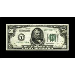Fr. 2100-G* $50 1928 Federal Reserve Note. Very Fine.Or 