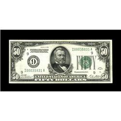 Fr. 2100-I $50 1928 Federal Reserve Note. Very Fine-Ext 